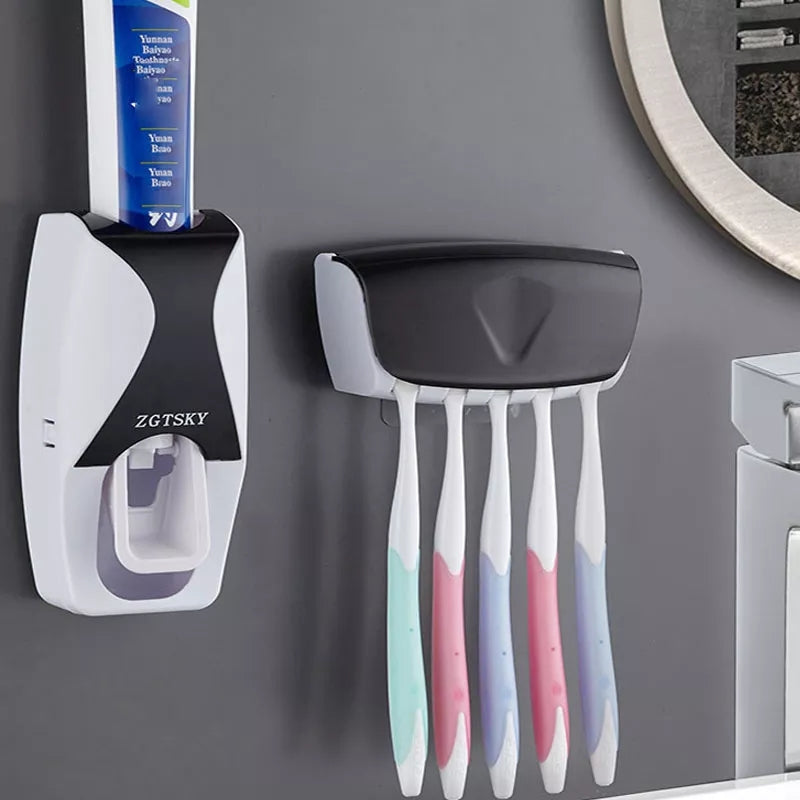 Accessoires salle de bain,Distributeur automatique de dentifrice porte  brosse à dents anti poussière avec tasses - Type Pink - Cdiscount Maison