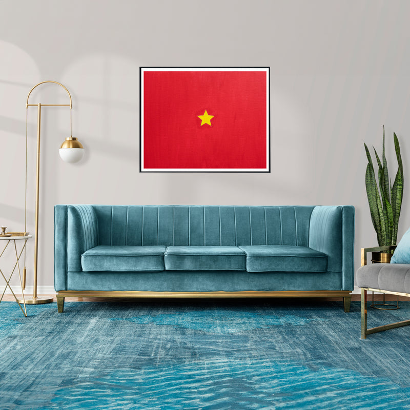 Drapeau Vietnam peint sur toile, rouge jaune
