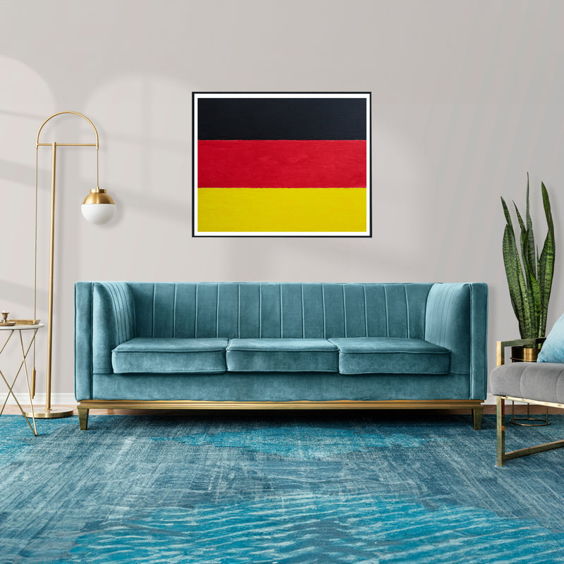 Drapeau Allemagne peint sur toile, noir rouge jaune