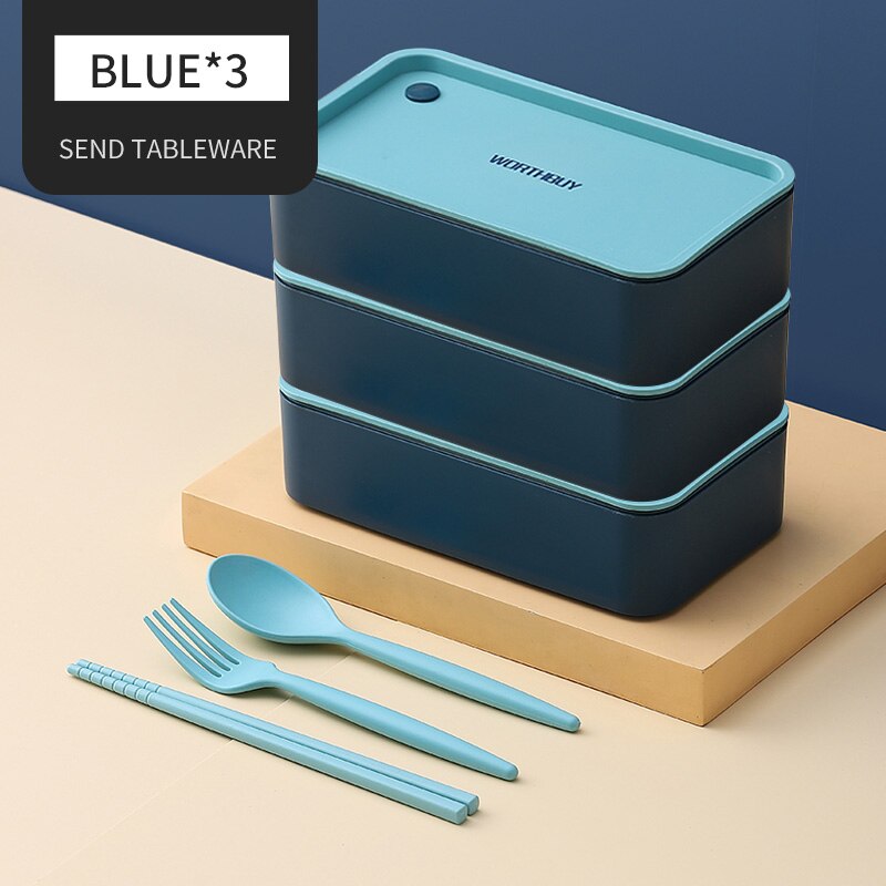 Boîte à déjeuner Portable pour enfants, boîte à Bento en plastique pour micro-ondes avec compartiments mobiles, boîte à salade de fruits et aliments