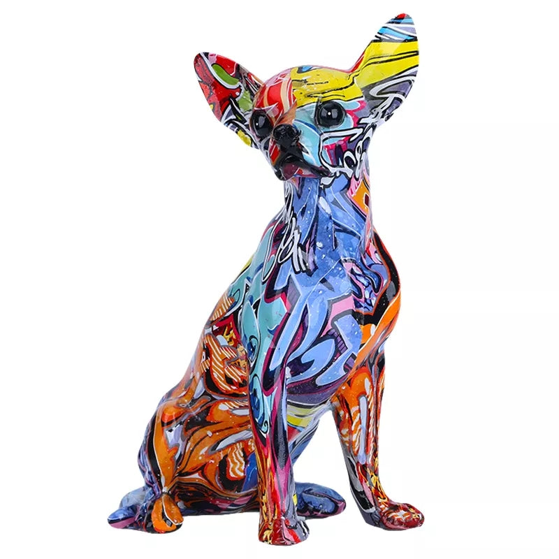 Statue de chien bouledogue de couleur créative Simple, Chihuahua, ornements de salon, d'entrée de la maison