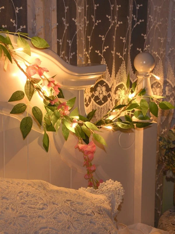 Guirlande lumineuse de fleurs artificielles avec 20 pièces ampoule