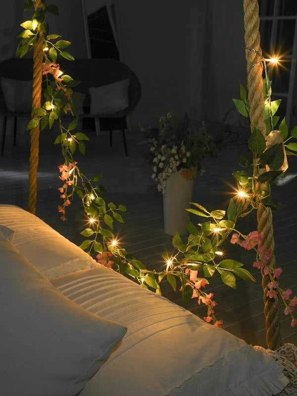 Guirlande lumineuse de fleurs artificielles avec 20 pièces ampoule
