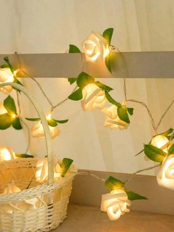 Guirlande lumineuse 10 LED en forme de rose
