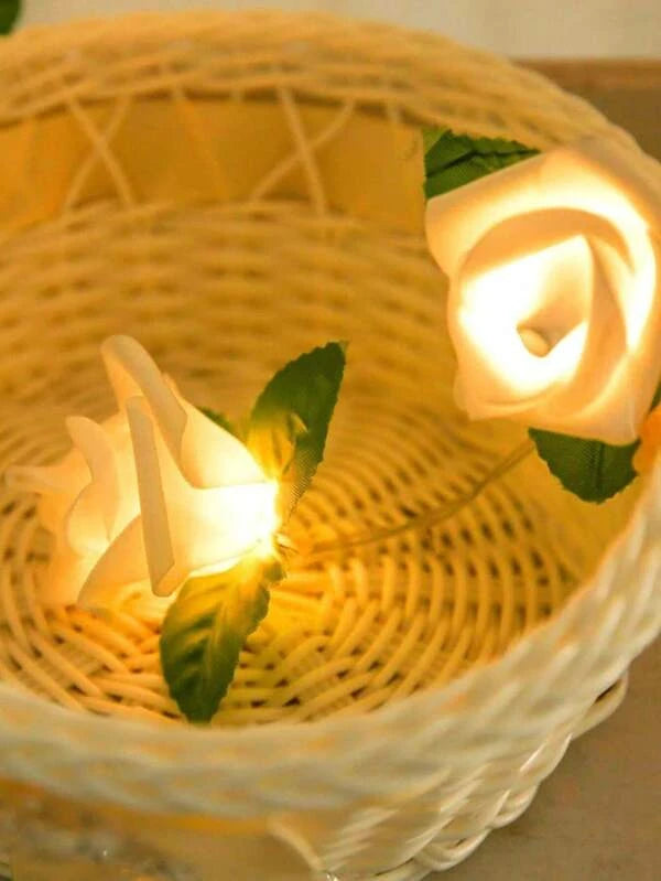 Guirlande lumineuse 10 LED en forme de rose
