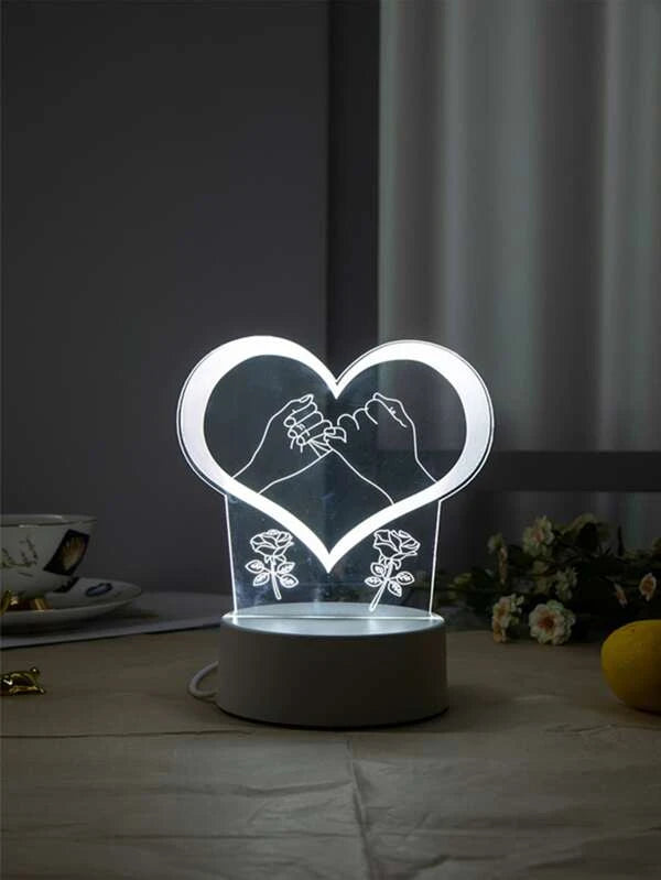 Lampe LED lumineux design cœur