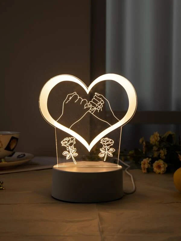 Lampe LED lumineux design cœur