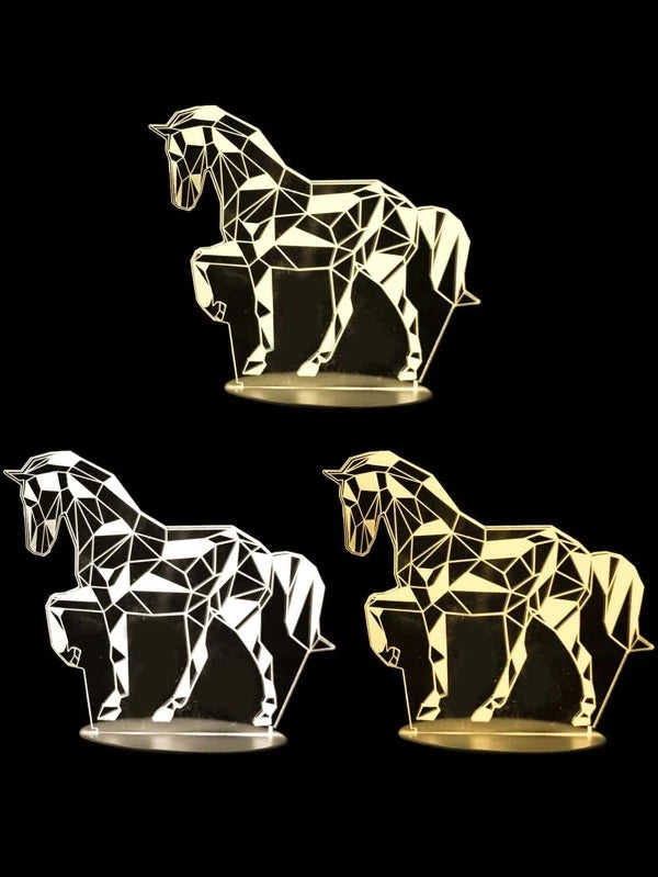 Lampe Cheval 3D modifiable à 3 couleurs