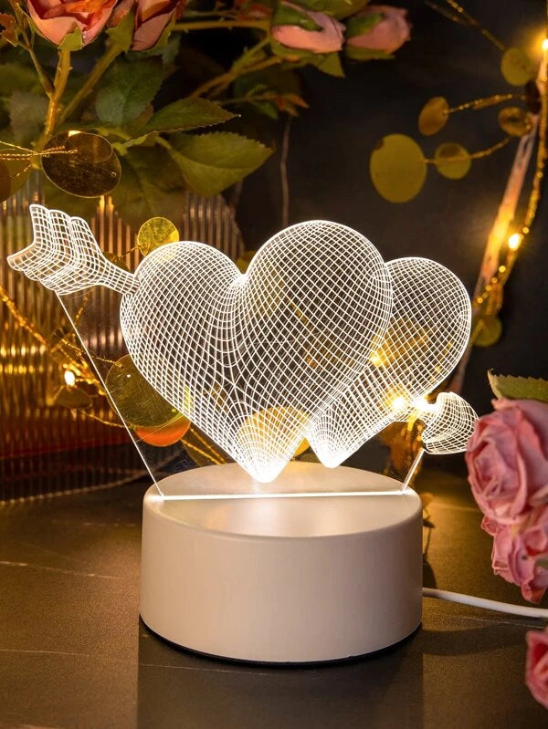 Lampe double cœur 3D