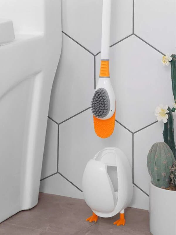 Brosse de nettoyage design canard toilette avec base