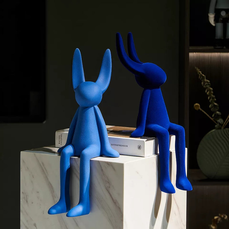 Statue de lapin nordique créative, décoration de salon de maison, Kawaii, accessoires de bureau, Figurines Miniatures pour l'intérieur