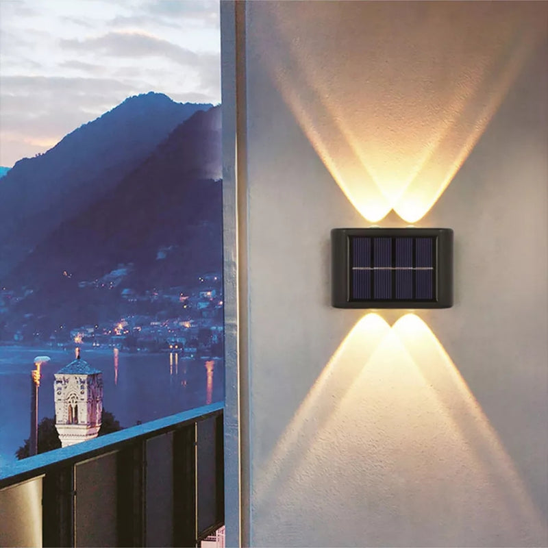 Lampe Solaire Extérieur BR-Vie 2pcs Applique Murale LED Extérieure Étanche  Lampes Solaires Haut et Bas