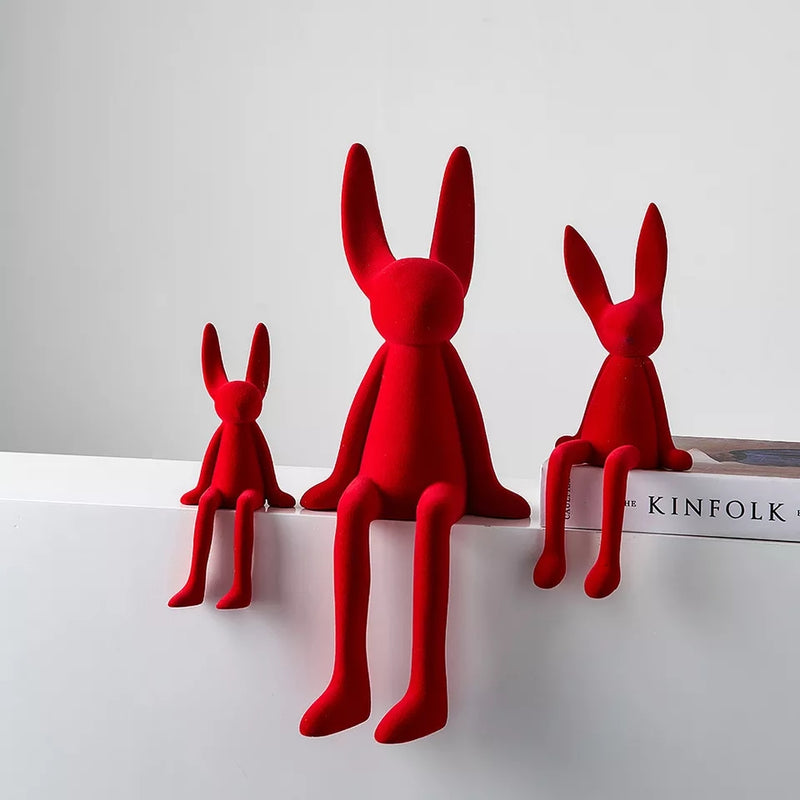 Statue de lapin nordique créative, décoration de salon de maison, Kawaii, accessoires de bureau, Figurines Miniatures pour l'intérieur