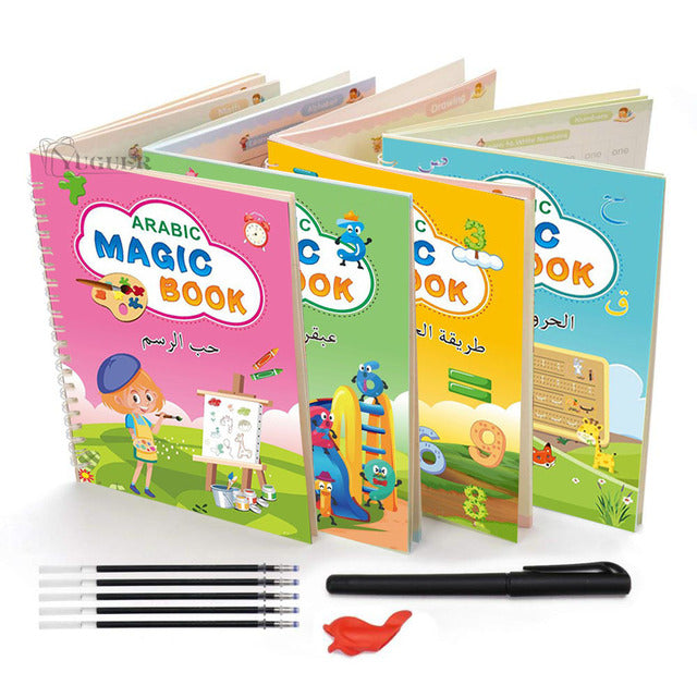 4 livres stylo magique copie livre essuyage gratuit enfants enfants écriture autocollant pratique copie anglais livre pour calligraphie Montessori cadeau